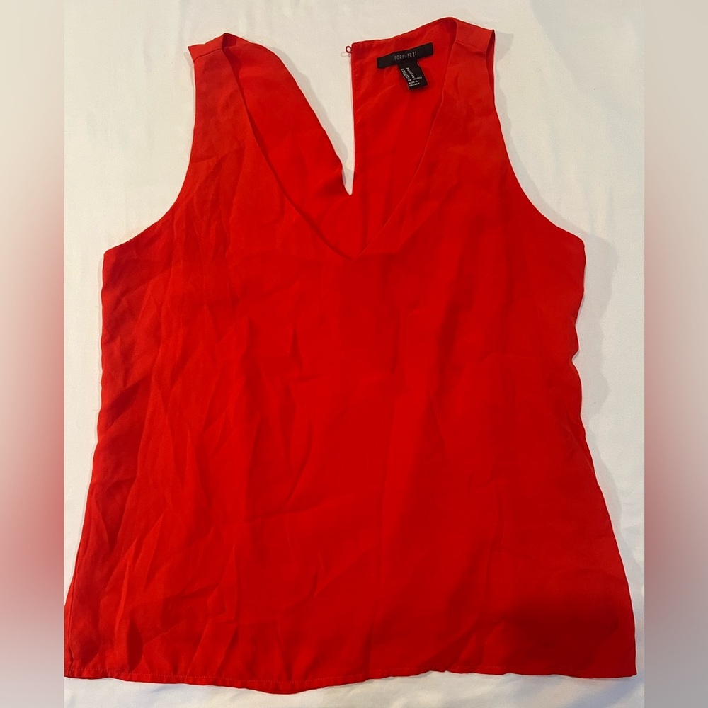 Forever 21 Red Sleeveless Blouse